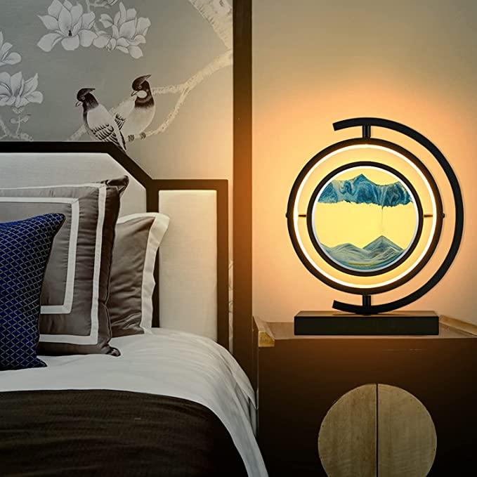 Shop 0 LED Quicksand Painting Hourglass Art Unique Decorative Sand Painting Night Light Bedroom Decoration Glass Hourglass Table Lamp Mademoiselle Home Decor