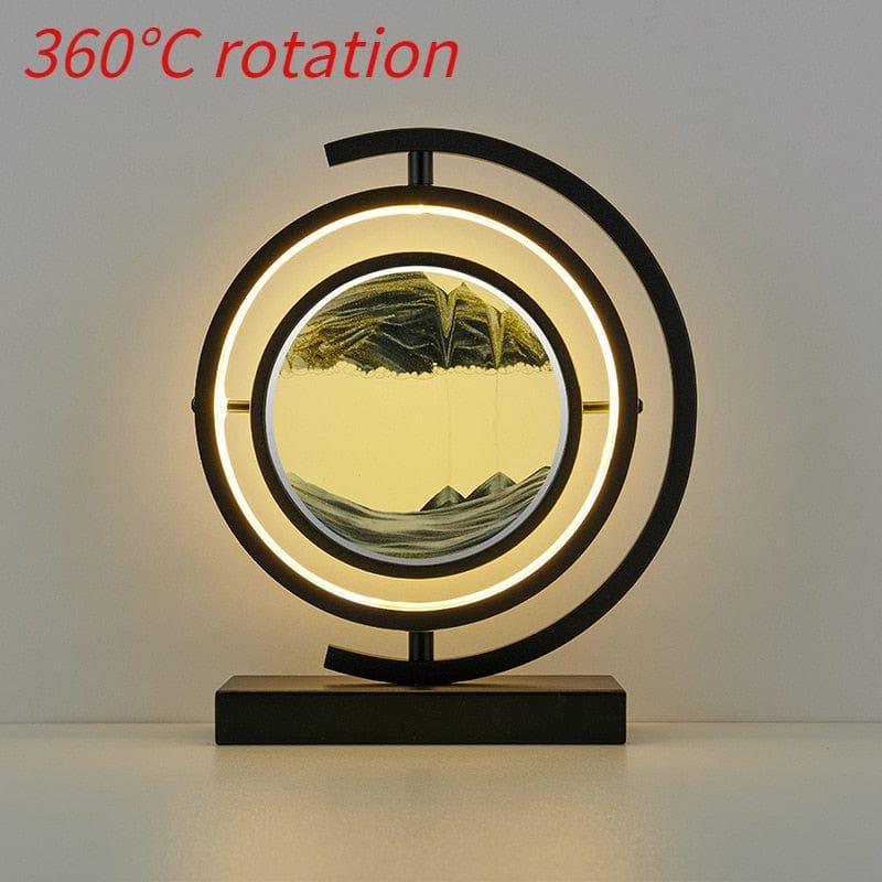 Shop 0 Black spin-Black / Remote control LED Quicksand Painting Hourglass Art Unique Decorative Sand Painting Night Light Bedroom Decoration Glass Hourglass Table Lamp Mademoiselle Home Decor