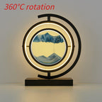 Shop 0 Black spin-Blue / Remote control LED Quicksand Painting Hourglass Art Unique Decorative Sand Painting Night Light Bedroom Decoration Glass Hourglass Table Lamp Mademoiselle Home Decor