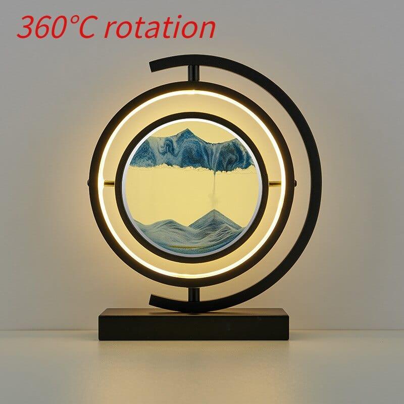 Shop 0 Black spin-Blue / Remote control LED Quicksand Painting Hourglass Art Unique Decorative Sand Painting Night Light Bedroom Decoration Glass Hourglass Table Lamp Mademoiselle Home Decor