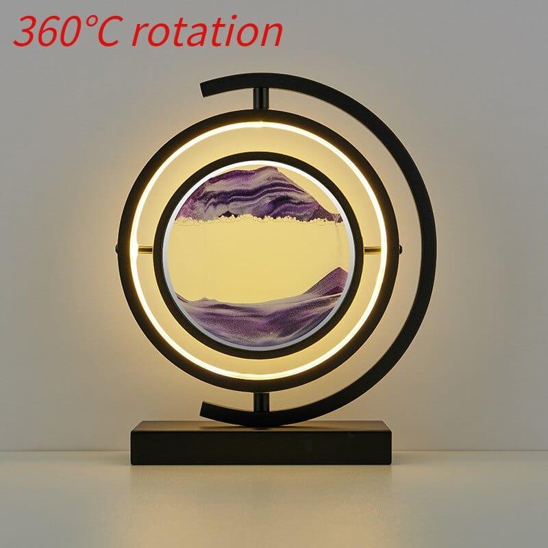 Shop 0 Black spin-Purple / Remote control LED Quicksand Painting Hourglass Art Unique Decorative Sand Painting Night Light Bedroom Decoration Glass Hourglass Table Lamp Mademoiselle Home Decor