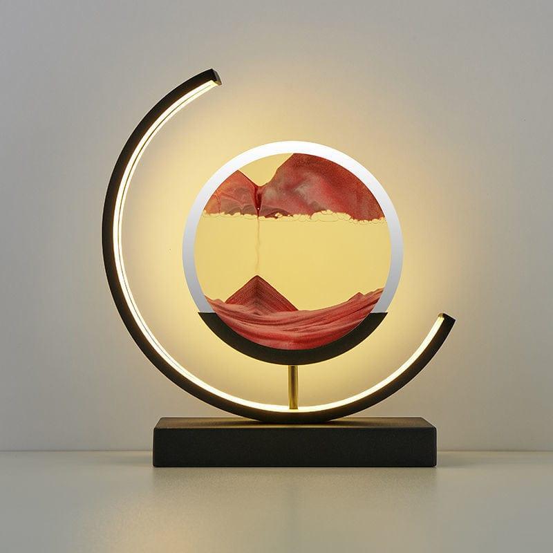 Shop 0 7Black Moon-Red / Remote control LED Quicksand Painting Hourglass Art Unique Decorative Sand Painting Night Light Bedroom Decoration Glass Hourglass Table Lamp Mademoiselle Home Decor