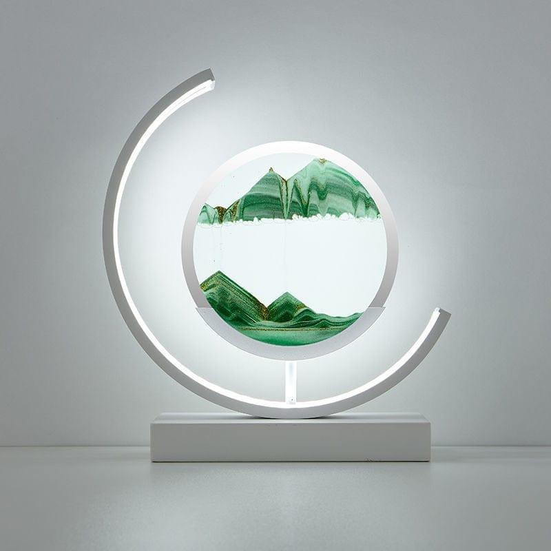 Shop 0 1White Moon-Green / Remote control LED Quicksand Painting Hourglass Art Unique Decorative Sand Painting Night Light Bedroom Decoration Glass Hourglass Table Lamp Mademoiselle Home Decor