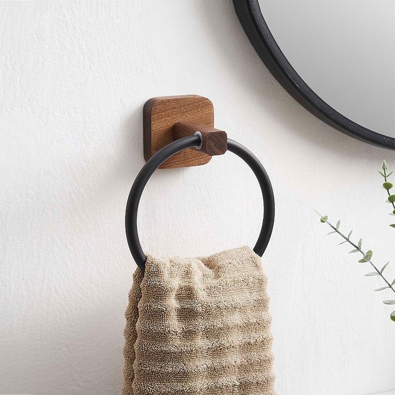 Shop 0 Aluminum+Wood Towel Ring, Hand Towel Holder for Bathroom, Towel Rack Hanger for Kitchen Wall Mount Heavy Duty Storage Mademoiselle Home Decor