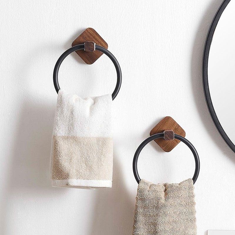 Shop 0 Aluminum+Wood Towel Ring, Hand Towel Holder for Bathroom, Towel Rack Hanger for Kitchen Wall Mount Heavy Duty Storage Mademoiselle Home Decor