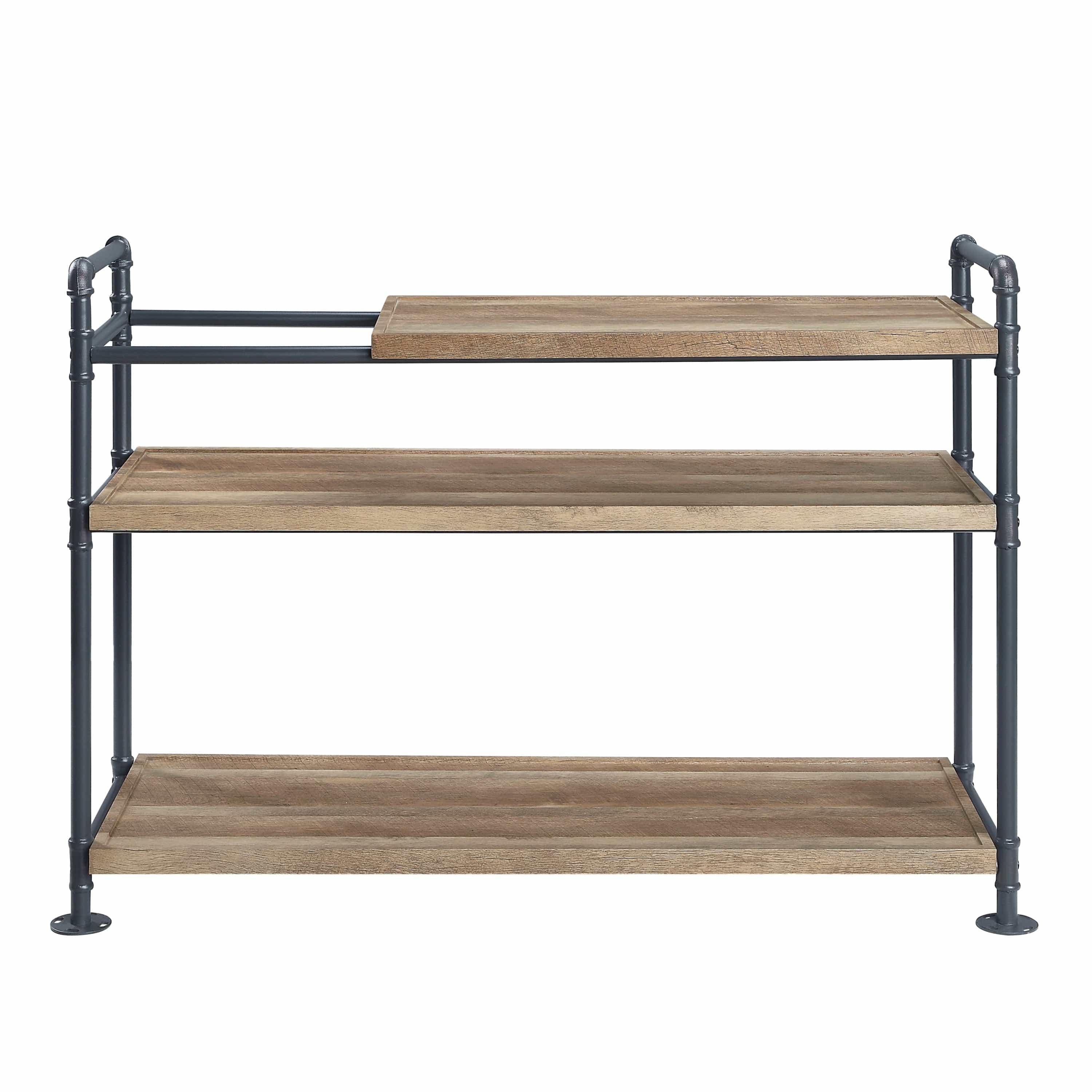 Shop ACME Brantley Bookshelf w/3 Shelves in Oak & Sandy Black Finish AC00756 Mademoiselle Home Decor