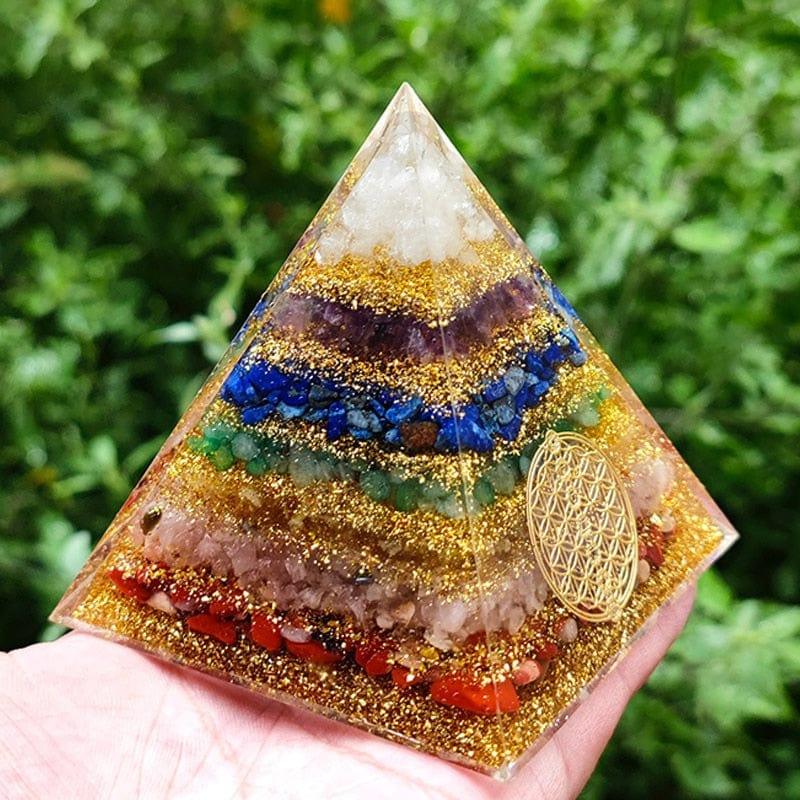 Shop 0 Orgonite Seven Chakra Energy Pyramid Aura Divination Supplies Yoga Meditation Ornaments Resin Craft EMF Protection Lucky Stone Mademoiselle Home Decor