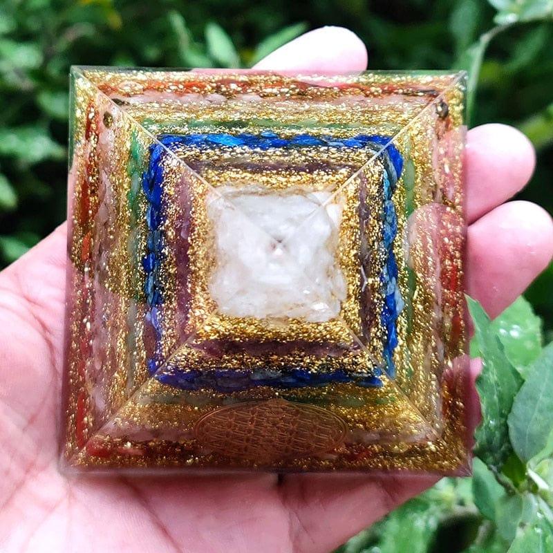 Shop 0 Orgonite Seven Chakra Energy Pyramid Aura Divination Supplies Yoga Meditation Ornaments Resin Craft EMF Protection Lucky Stone Mademoiselle Home Decor