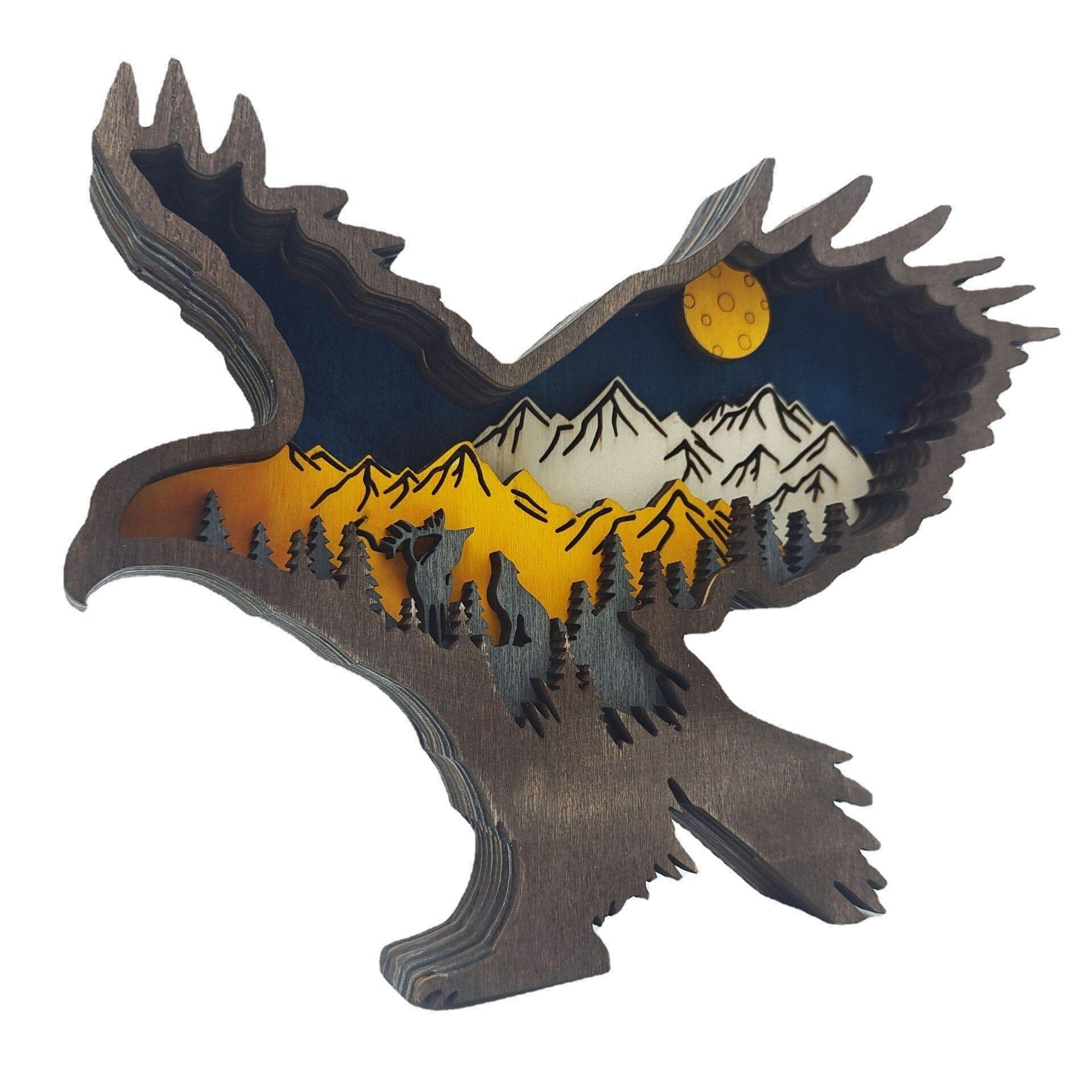 Shop 0 Wooden Carved Eagle Wood Animal Statue Preferment Gift Home Decor Ornaments Mademoiselle Home Decor