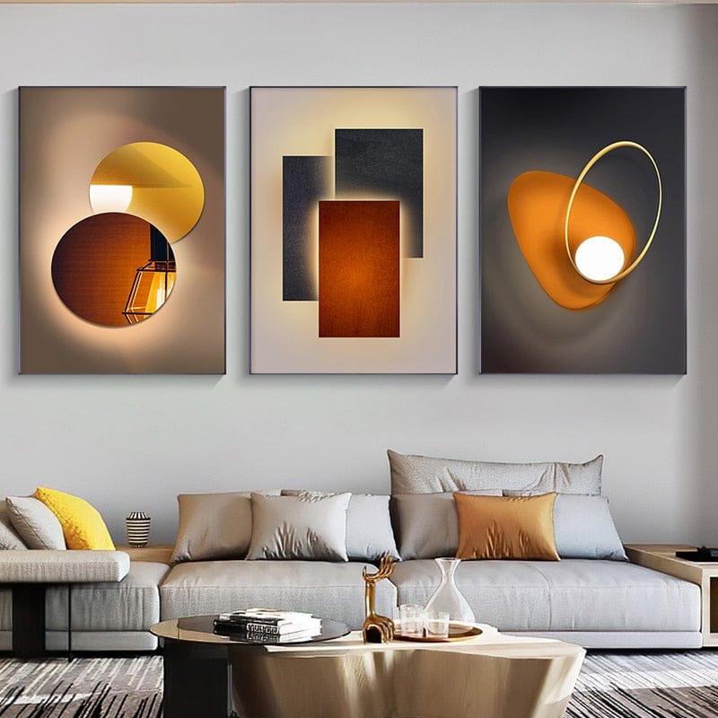 Shop 0 Abstract Geometric Canvas Painting Orange Posters and Prints Modern Minimalist Wall Art Pictures Living Room Bedroom Home Decor Mademoiselle Home Decor