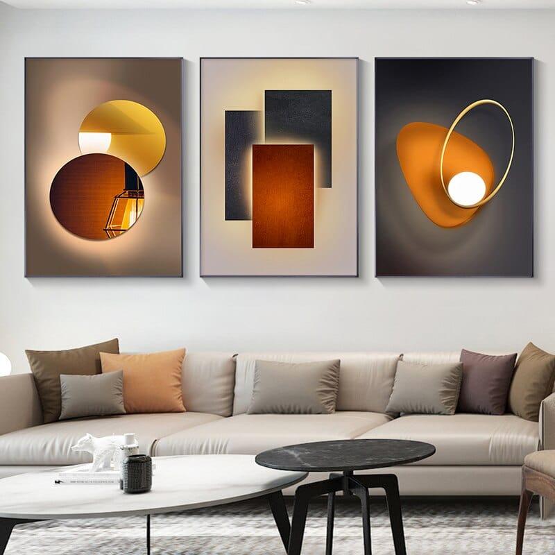 Shop 0 Abstract Geometric Canvas Painting Orange Posters and Prints Modern Minimalist Wall Art Pictures Living Room Bedroom Home Decor Mademoiselle Home Decor