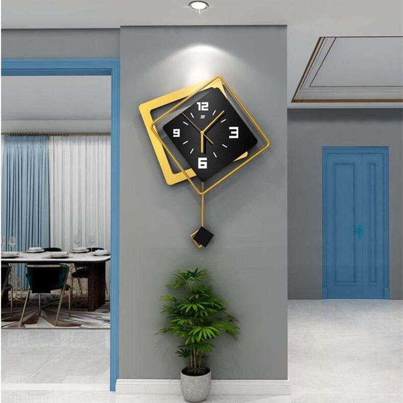 Shop 0 A31-black clock Light Luxury Swing Wall Clock Living Room Nordic Minimalist Home Decoration Fashion Hanging Watch Creative Wall Decor Clocks Mademoiselle Home Decor