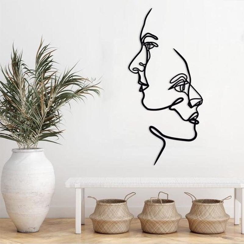 Shop 0 Man Woman Faces Picture Black Laser Cut Wood Board Painting Wall Sticker Accessory Home Office Room Modern Design Decoration Mademoiselle Home Decor