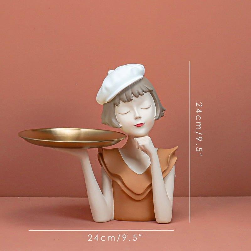 Shop 0 A -Tray ARTLOVIN Modern Balloon Girl Sculptures Resin Figurines Bust Vase Gold Tray Storage For Cabinet Living Room Decor Birthday Gifts Mademoiselle Home Decor