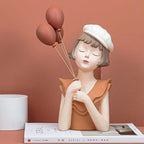 Shop 0 ARTLOVIN Modern Balloon Girl Sculptures Resin Figurines Bust Vase Gold Tray Storage For Cabinet Living Room Decor Birthday Gifts Mademoiselle Home Decor