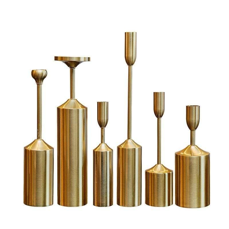 Shop 0 Metal Candlestick Holder Wedding Luxury Table Romantic Decorations New Year Party Pillar Candle Holder Gold Scandinavia Decor Mademoiselle Home Decor