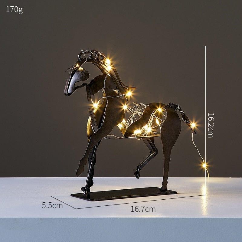 Shop 0 B Abstract animal Decorative Statue Nordic Simple Metal Black Lines horse Sculpture Ornaments Iron Art Home Decoration Crafts Gift Mademoiselle Home Decor
