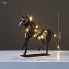 Shop 0 B Abstract animal Decorative Statue Nordic Simple Metal Black Lines horse Sculpture Ornaments Iron Art Home Decoration Crafts Gift Mademoiselle Home Decor
