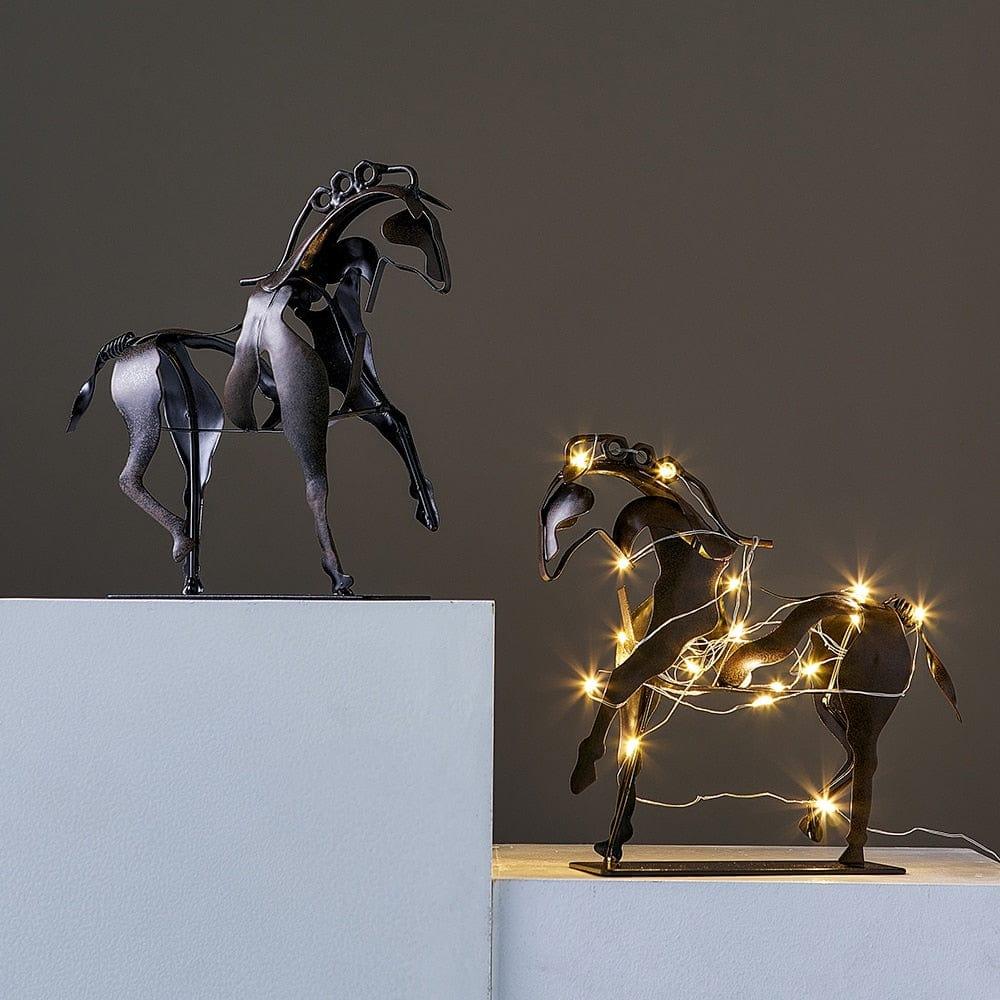 Shop 0 Abstract animal Decorative Statue Nordic Simple Metal Black Lines horse Sculpture Ornaments Iron Art Home Decoration Crafts Gift Mademoiselle Home Decor