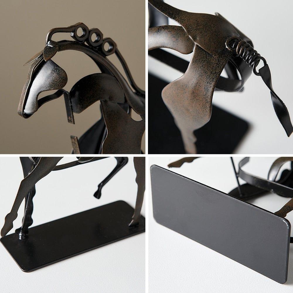 Shop 0 Abstract animal Decorative Statue Nordic Simple Metal Black Lines horse Sculpture Ornaments Iron Art Home Decoration Crafts Gift Mademoiselle Home Decor