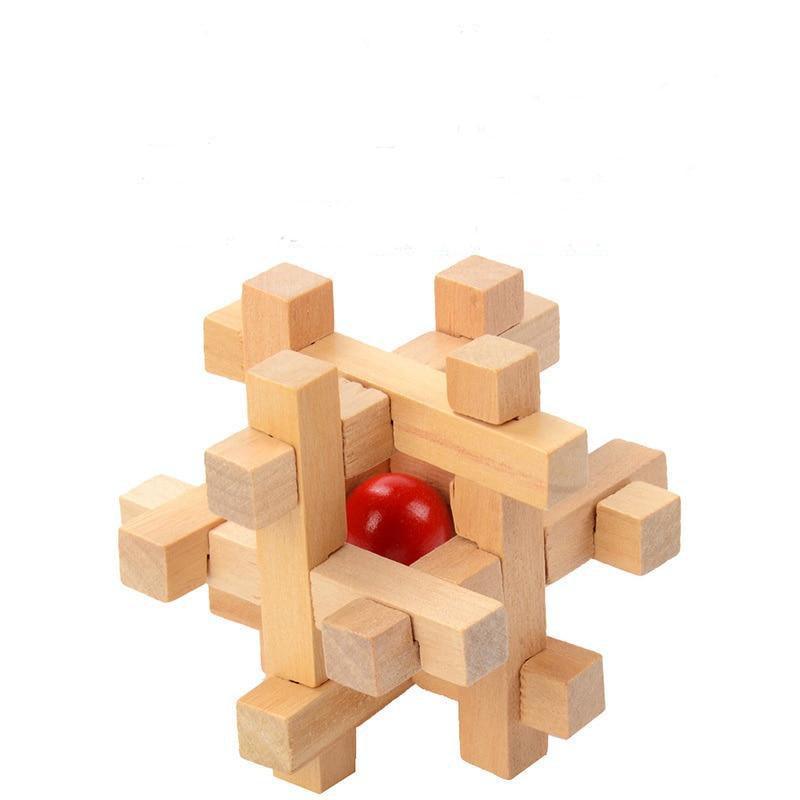 Shop 0 Take Red Ball Lock Equilibrium Wooden Cube Puzzle Mademoiselle Home Decor