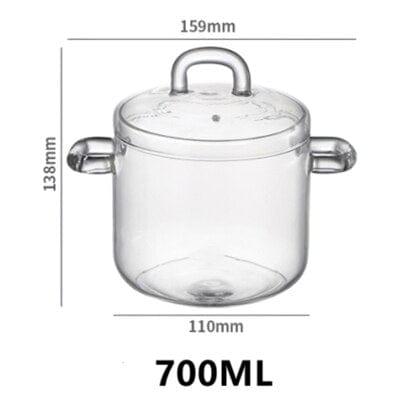 Shop 0 1PCS 700ML Glass Small Stew Pot Water-proof Transparent Cover Soup Cup Soup Bowl Bird's Nest Stew Bowl Open Flame Home Kitchen Supplies Mademoiselle Home Decor
