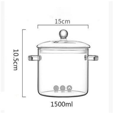 Shop 0 1PCS 1500ML Glass Small Stew Pot Water-proof Transparent Cover Soup Cup Soup Bowl Bird's Nest Stew Bowl Open Flame Home Kitchen Supplies Mademoiselle Home Decor