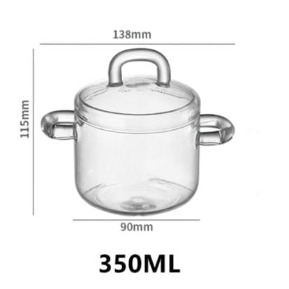 Shop 0 1PCS 350ML Glass Small Stew Pot Water-proof Transparent Cover Soup Cup Soup Bowl Bird's Nest Stew Bowl Open Flame Home Kitchen Supplies Mademoiselle Home Decor
