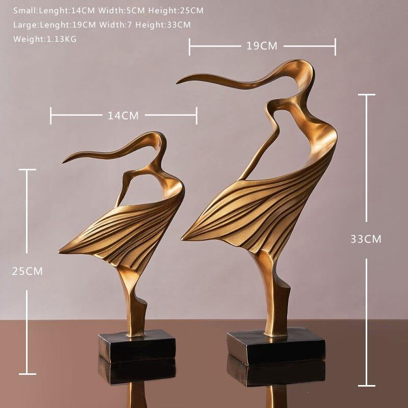 Shop 0 Golden Nordic Abstract Figure Statue Resin Dancer Figurines for Interior Home Decor Living Room Office Bookshelf Golden Decor Ornament Mademoiselle Home Decor