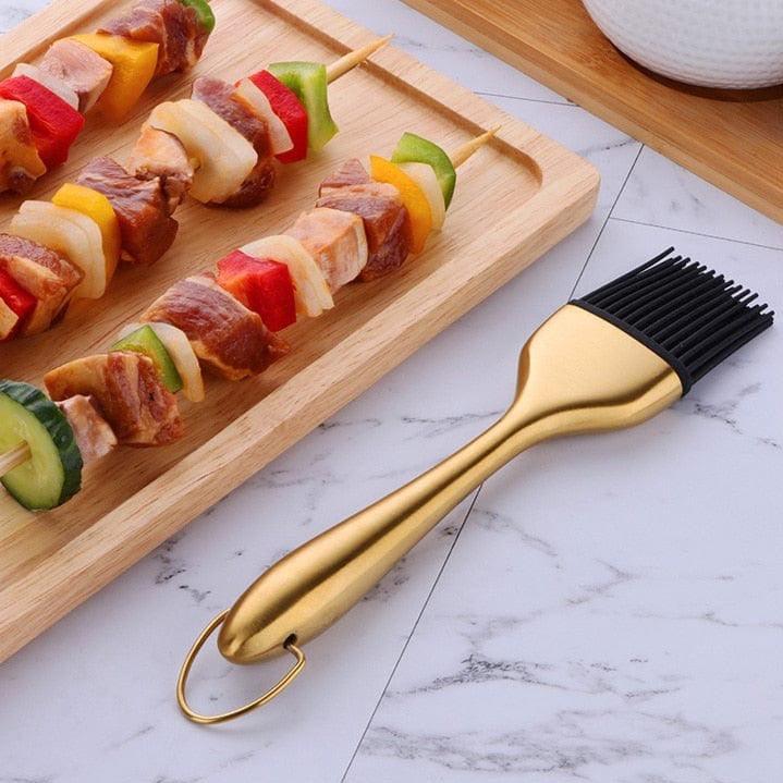 Shop 0 1 Pcs Oil Brushes Stainless Steel Silicone Kitchen BBQ Grilling Baking Cooking Brushes Barbecue Cooking Tools Mademoiselle Home Decor