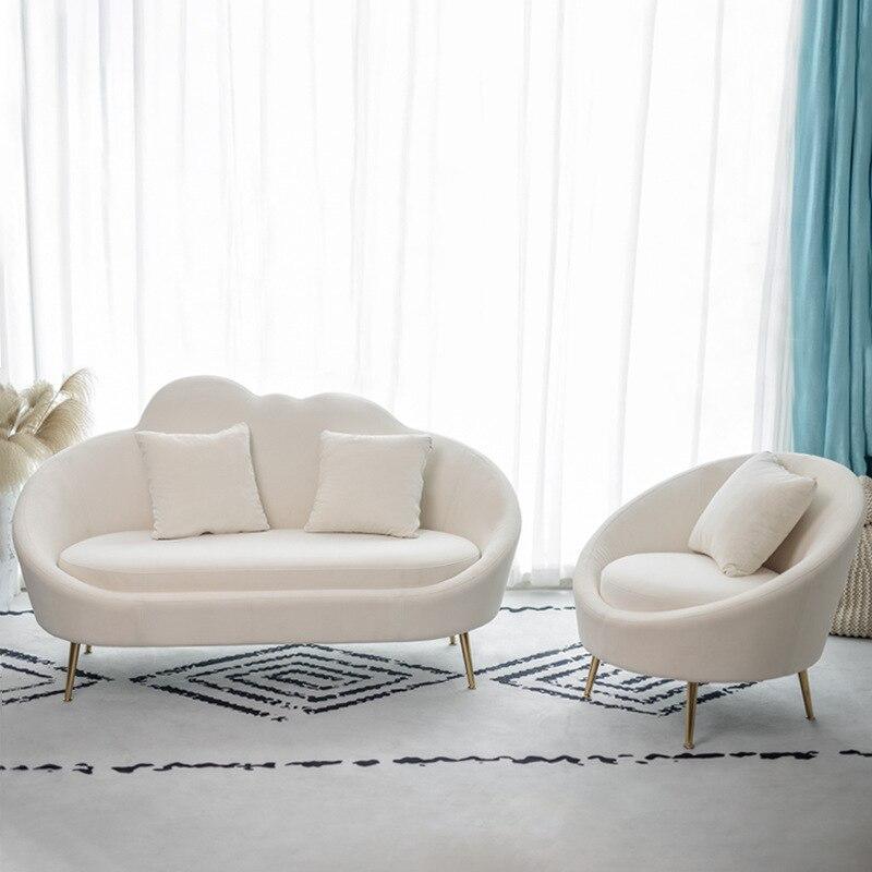 Shop 0 Nordic art designer chair white cloth art light luxury small arc sofa dressing room vanity chair  chaise lounge Mademoiselle Home Decor