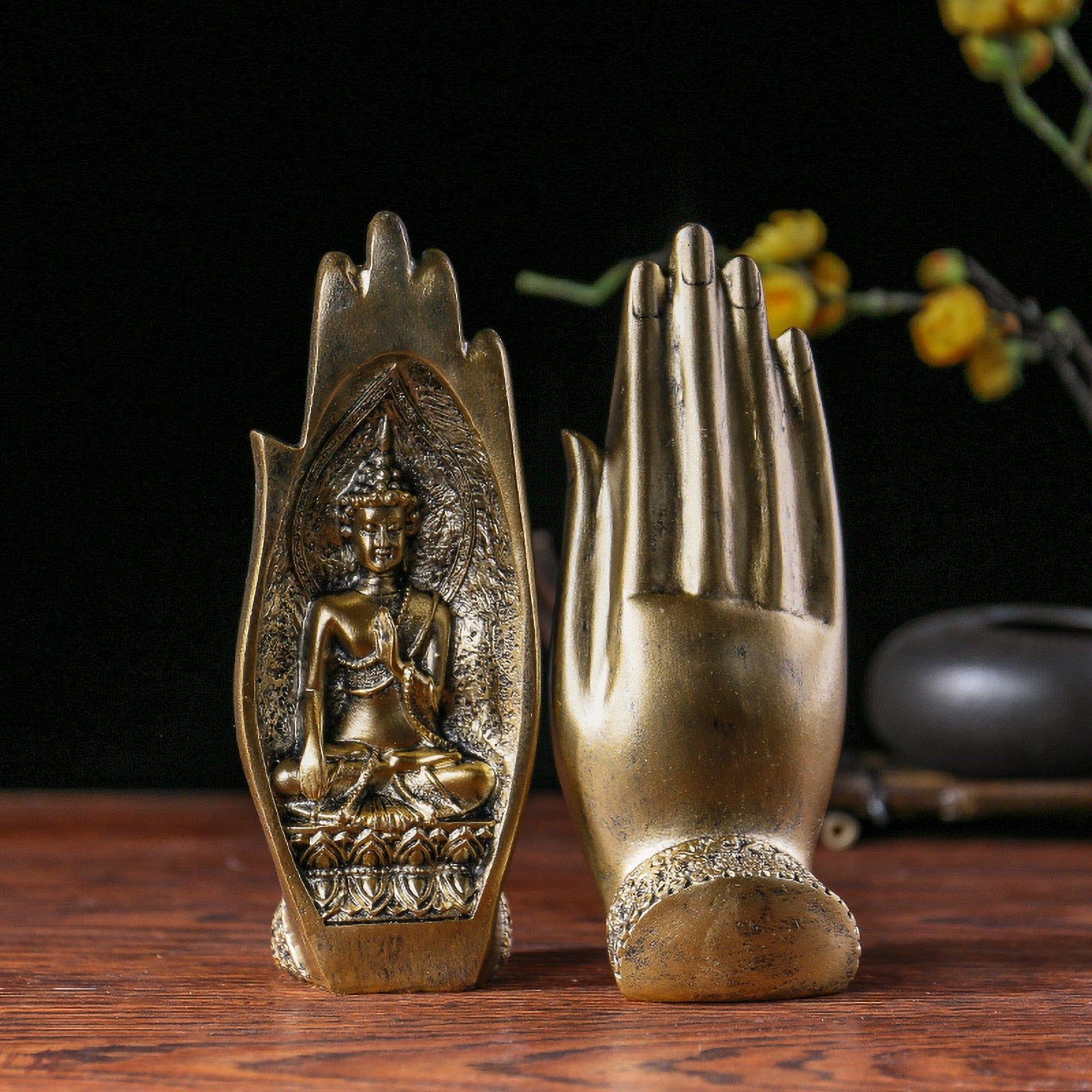 Shop 0 Creative Thai Style Buddha Ornament Exotic Home Decoration South Asia Buddism Type Decor Polyresin Hand Shape Buddhist Statue Mademoiselle Home Decor