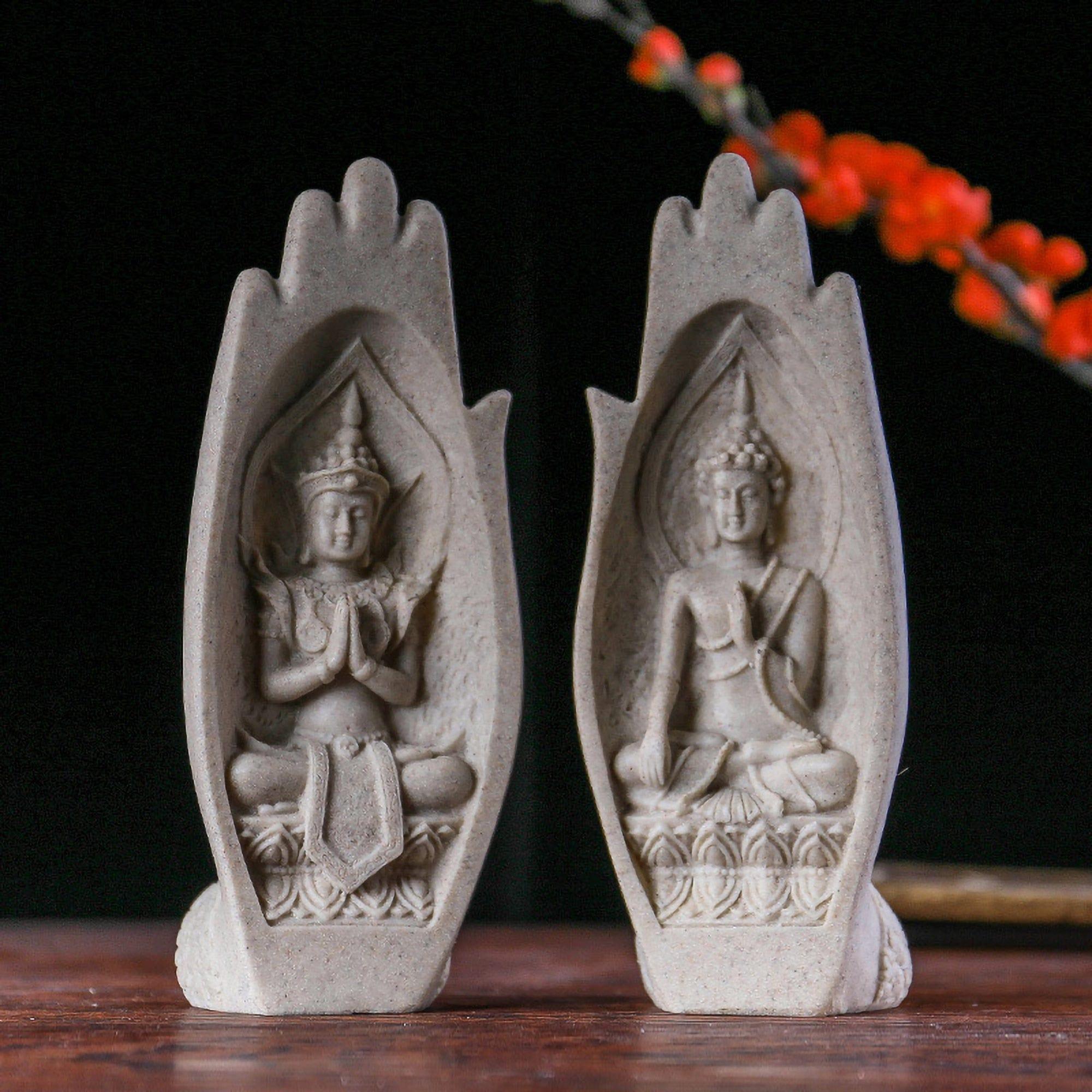 Shop 0 Creative Thai Style Buddha Ornament Exotic Home Decoration South Asia Buddism Type Decor Polyresin Hand Shape Buddhist Statue Mademoiselle Home Decor