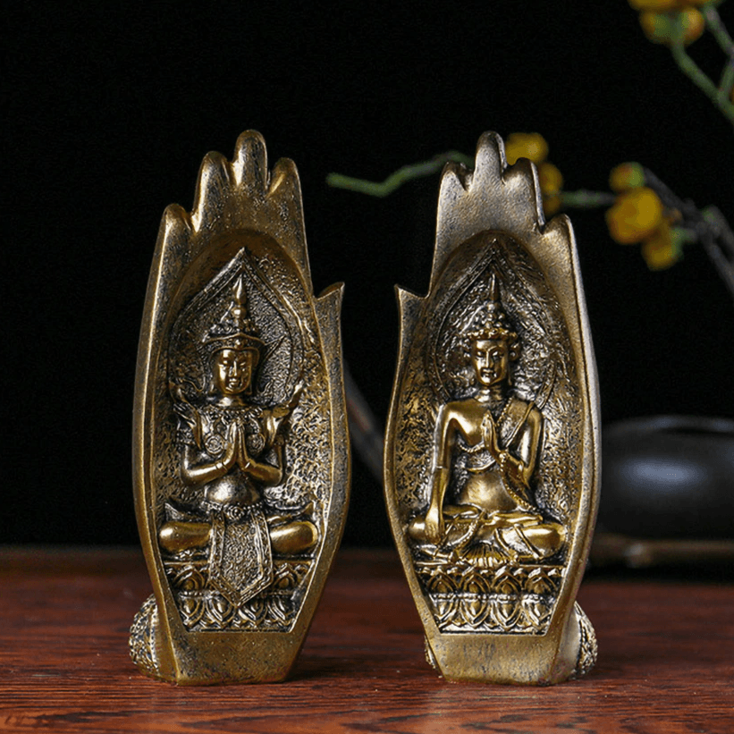 Shop 0 Creative Thai Style Buddha Ornament Exotic Home Decoration South Asia Buddism Type Decor Polyresin Hand Shape Buddhist Statue Mademoiselle Home Decor