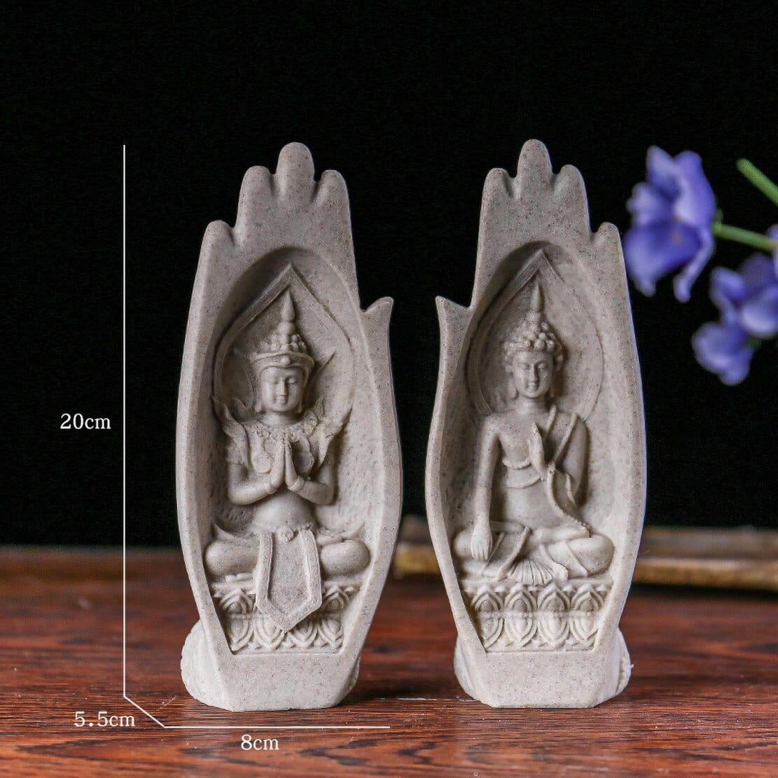 Shop 0 Granite / China Creative Thai Style Buddha Ornament Exotic Home Decoration South Asia Buddism Type Decor Polyresin Hand Shape Buddhist Statue Mademoiselle Home Decor