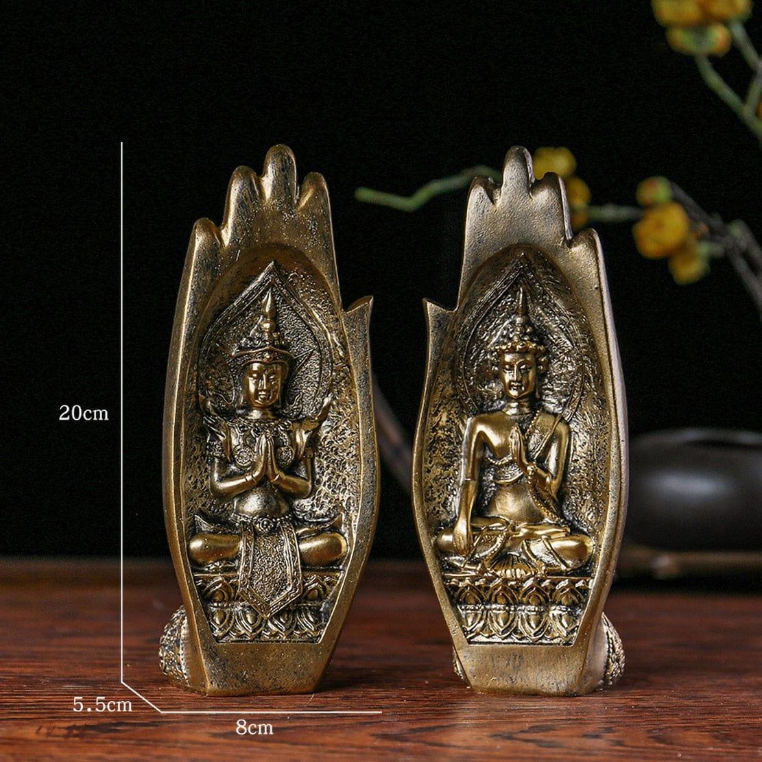 Shop 0 Golden / China Creative Thai Style Buddha Ornament Exotic Home Decoration South Asia Buddism Type Decor Polyresin Hand Shape Buddhist Statue Mademoiselle Home Decor