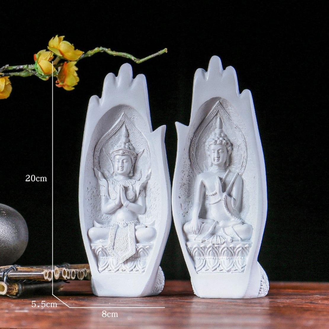 Shop 0 White / China Creative Thai Style Buddha Ornament Exotic Home Decoration South Asia Buddism Type Decor Polyresin Hand Shape Buddhist Statue Mademoiselle Home Decor