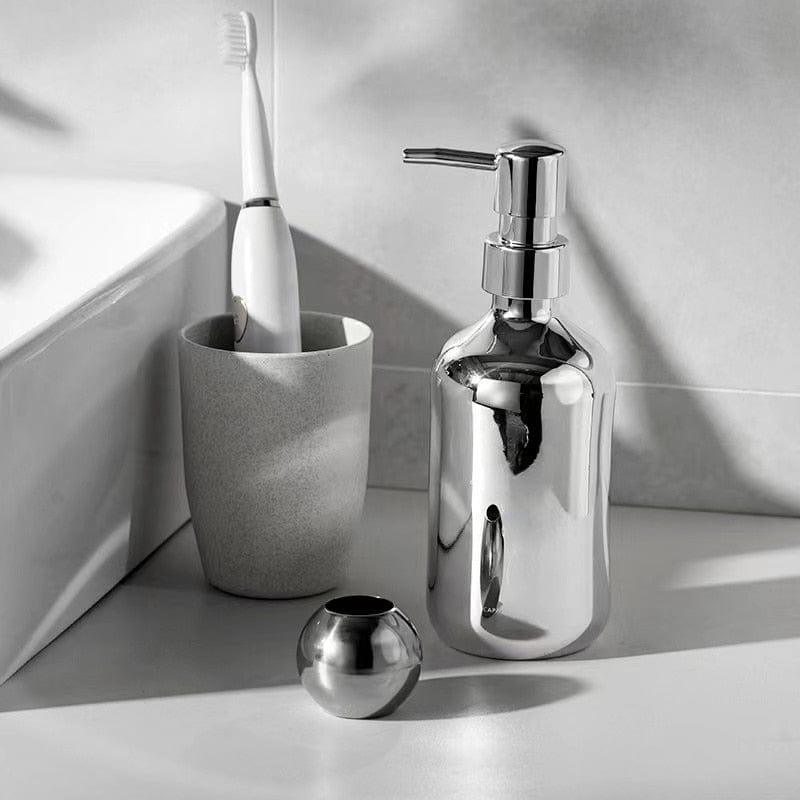 Shop 0 500/300ml Silver Plating Soap Sanitizer Bottle Refillable Shampoo Shower Gel Soap Dispenser for Bathroom Kitchen Accessories Mademoiselle Home Decor