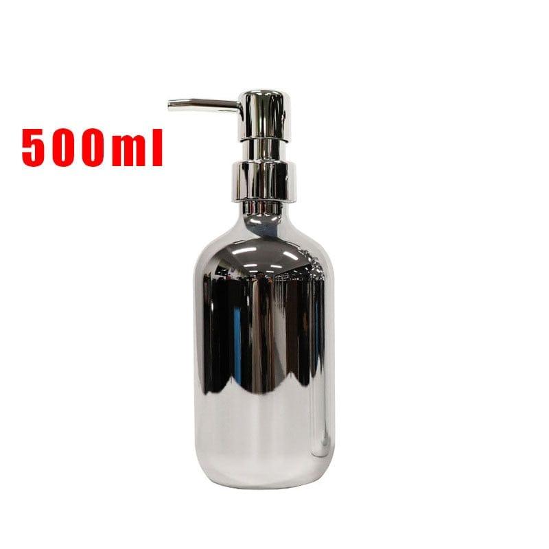 Shop 0 500ml Silver 500/300ml Silver Plating Soap Sanitizer Bottle Refillable Shampoo Shower Gel Soap Dispenser for Bathroom Kitchen Accessories Mademoiselle Home Decor