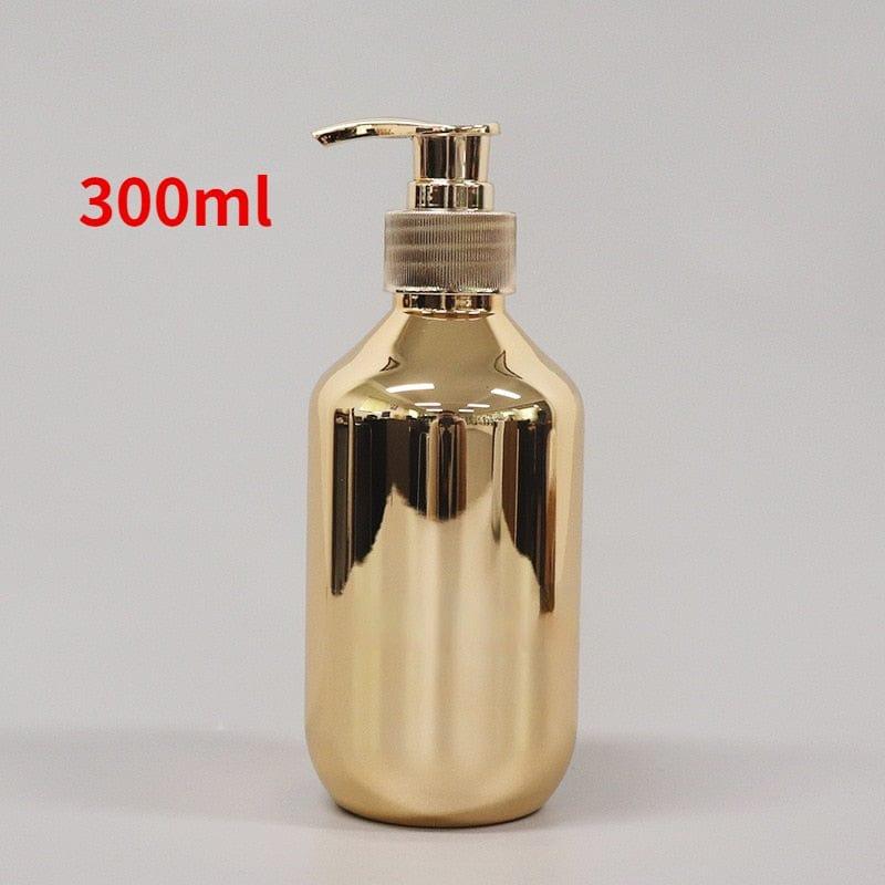 Shop 0 300ml Gold 500/300ml Silver Plating Soap Sanitizer Bottle Refillable Shampoo Shower Gel Soap Dispenser for Bathroom Kitchen Accessories Mademoiselle Home Decor