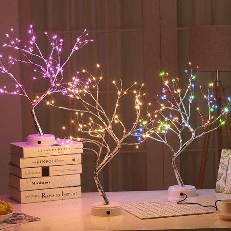 Shop 0 LED Night Light Mini Christmas Tree Copper Wire Garland Lamp For Kids Home Bedroom Decoration Decor Fairy Light Holiday lighting Mademoiselle Home Decor