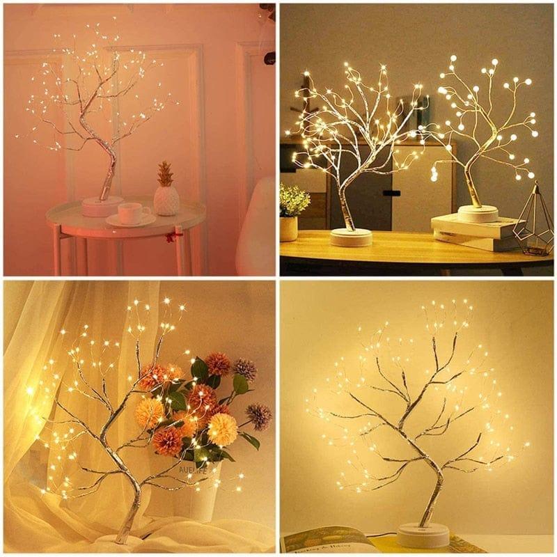 Shop 0 LED Night Light Mini Christmas Tree Copper Wire Garland Lamp For Kids Home Bedroom Decoration Decor Fairy Light Holiday lighting Mademoiselle Home Decor