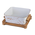 Shop Serving Plate White / With Wooden Base Felise Serving Bowl Mademoiselle Home Decor