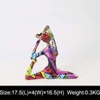 Shop 0 E Creative Modern Resin Art Color Yoga Girl Statue Figurine Resin Sculpture Home Office Bar Store Decoration Ornament Crafts Mademoiselle Home Decor