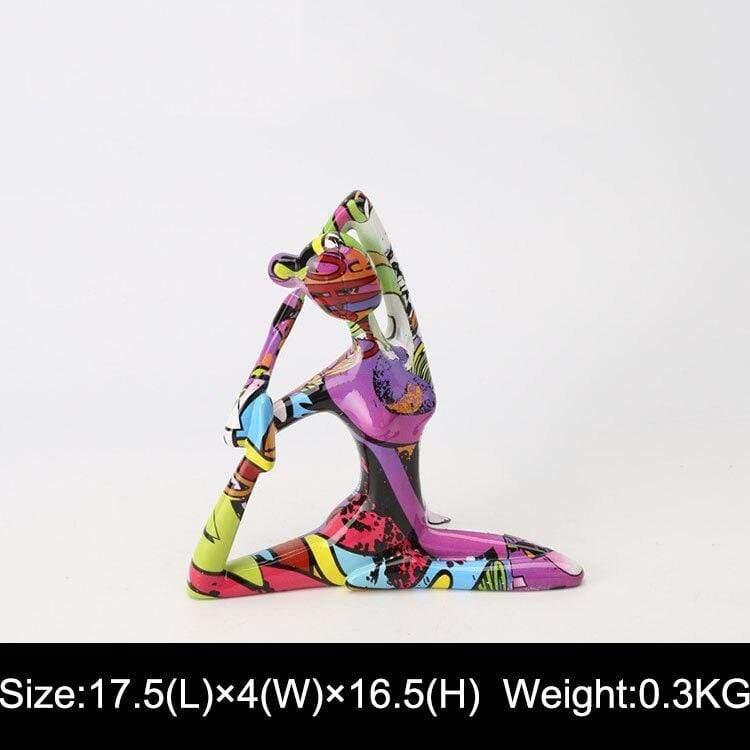 Shop 0 E Creative Modern Resin Art Color Yoga Girl Statue Figurine Resin Sculpture Home Office Bar Store Decoration Ornament Crafts Mademoiselle Home Decor