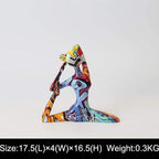 Shop 0 F Creative Modern Resin Art Color Yoga Girl Statue Figurine Resin Sculpture Home Office Bar Store Decoration Ornament Crafts Mademoiselle Home Decor