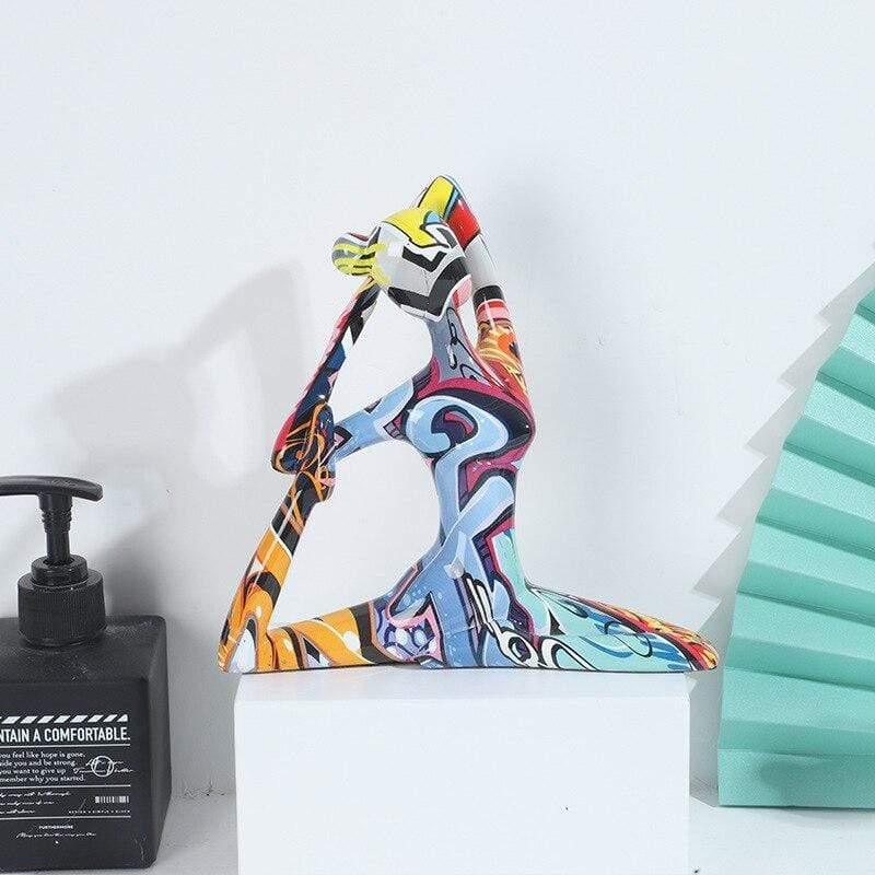 Shop 0 Creative Modern Resin Art Color Yoga Girl Statue Figurine Resin Sculpture Home Office Bar Store Decoration Ornament Crafts Mademoiselle Home Decor