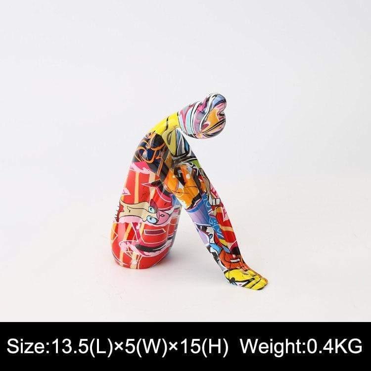 Shop 0 A Creative Modern Resin Art Color Yoga Girl Statue Figurine Resin Sculpture Home Office Bar Store Decoration Ornament Crafts Mademoiselle Home Decor