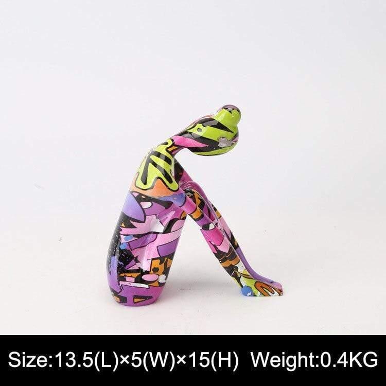 Shop 0 B Creative Modern Resin Art Color Yoga Girl Statue Figurine Resin Sculpture Home Office Bar Store Decoration Ornament Crafts Mademoiselle Home Decor