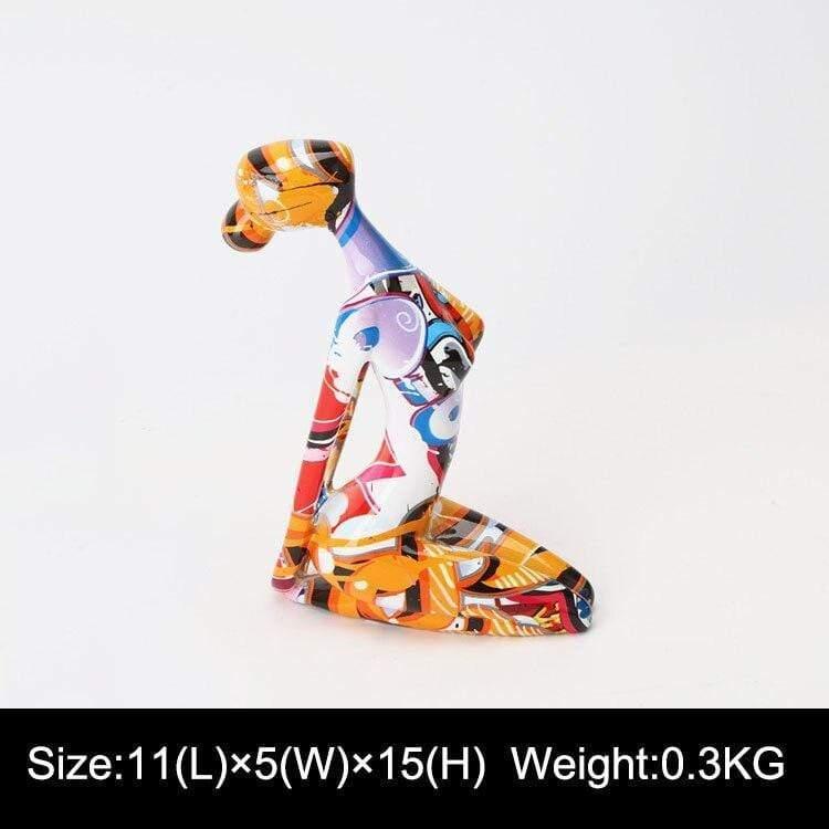 Shop 0 C Creative Modern Resin Art Color Yoga Girl Statue Figurine Resin Sculpture Home Office Bar Store Decoration Ornament Crafts Mademoiselle Home Decor